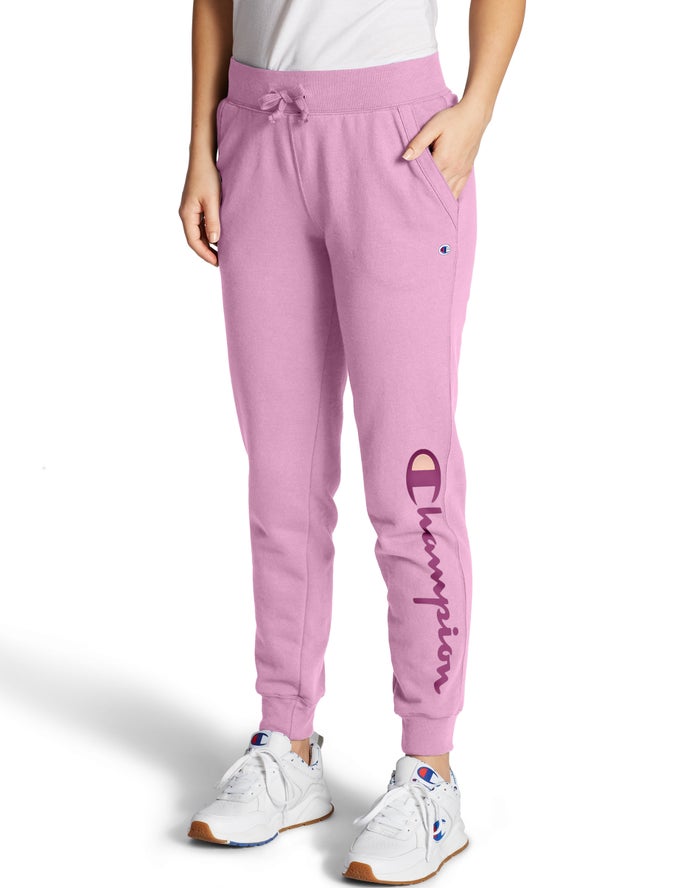 Champion Powerblend Fleece Script Logo Joggingbroek Dames - Roze - Belgie 3584VBQYW